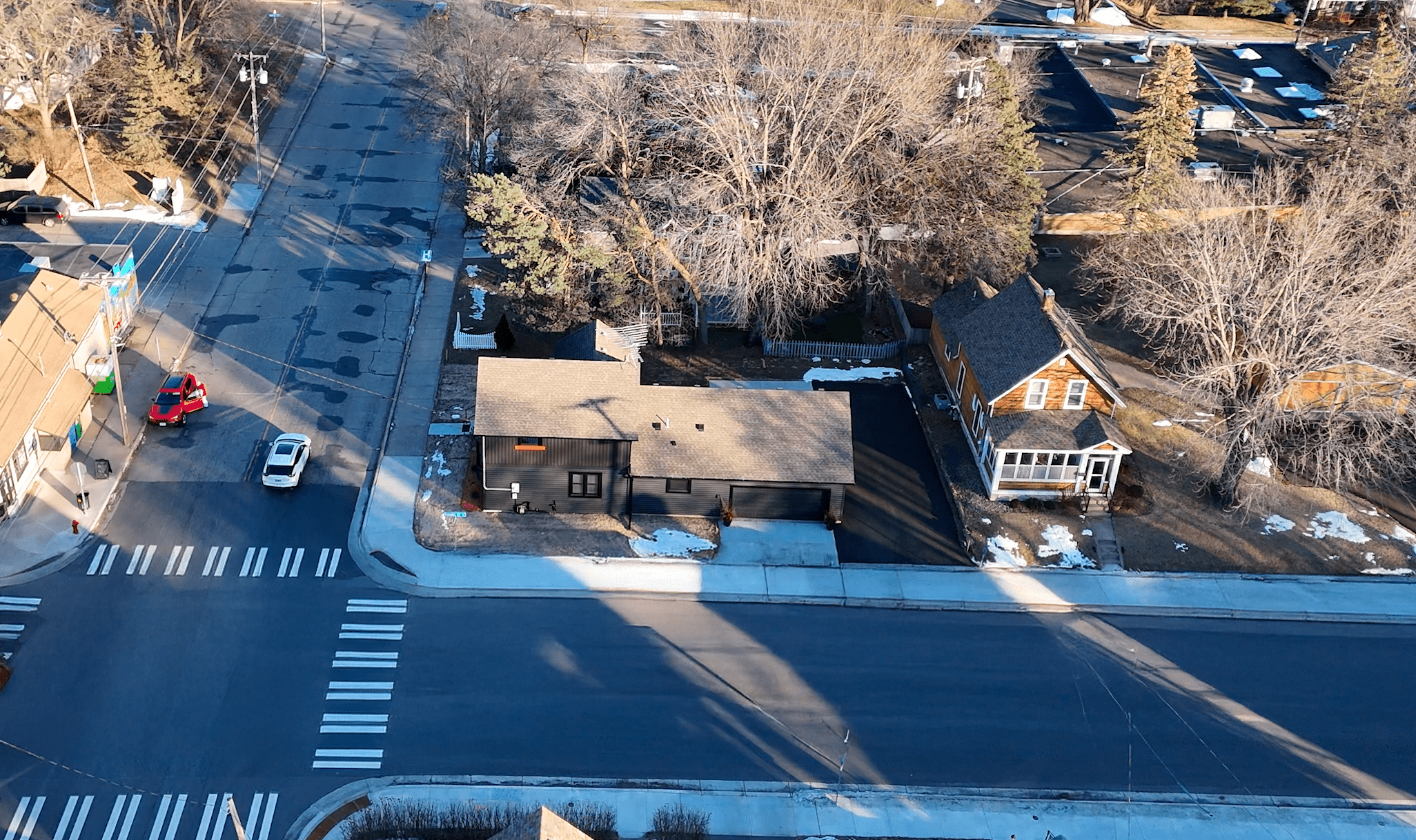 Aerial view of The Donovan home and surrounding areas