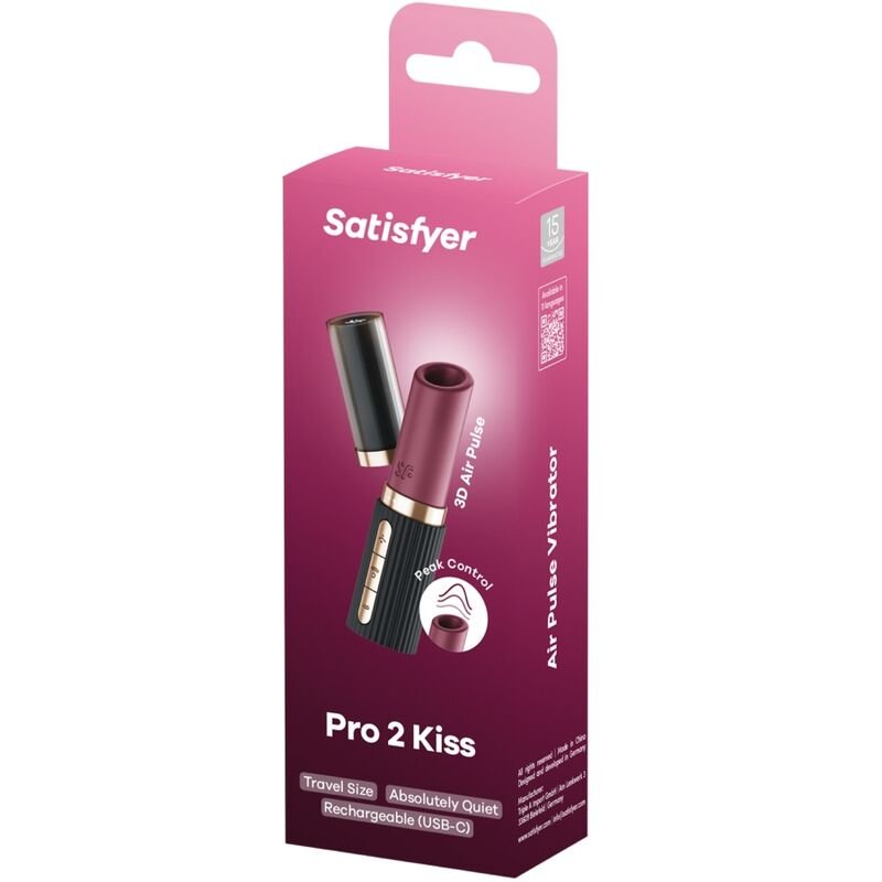 Satisfyer-stimulateur de clitoris pro 2 kiss wave grenat/noir