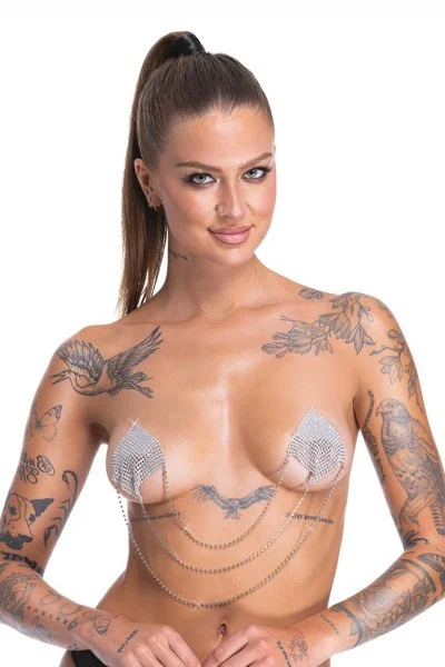 cache tétons losange avec chainettes