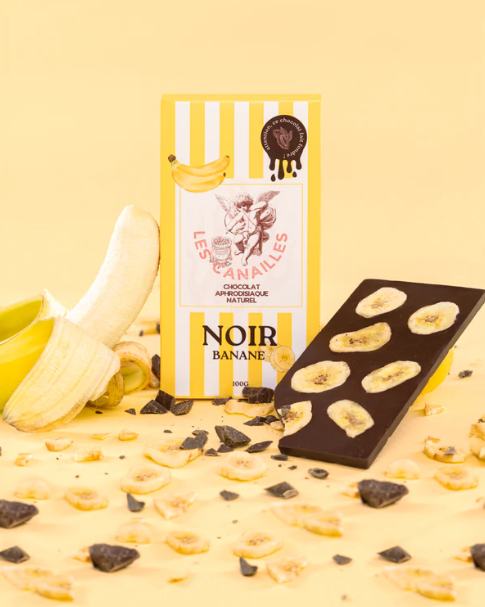 Tablette chocolat aphrodisiaque • Noir, Banane • 100g