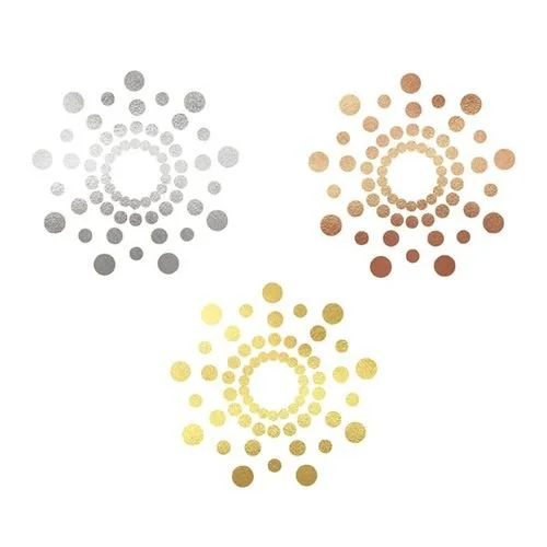 cache tétons et sexe trio argent, or et bronze