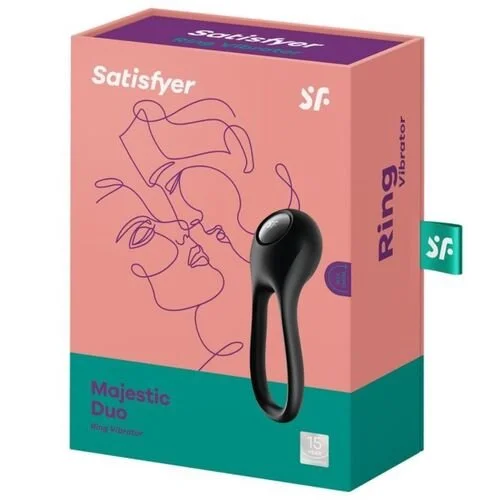 Satisfyer-vibrateur anneau majestic duo noir