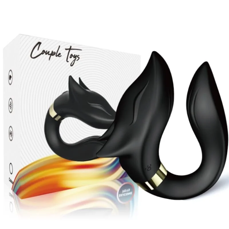 Vibromasseur Fox Télécommande pour Couples - Noir