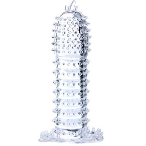 gaine pénis avec pont stimulants transparents 14 cm