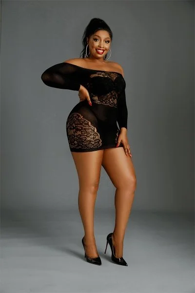 mini robe résille queen size grande taille