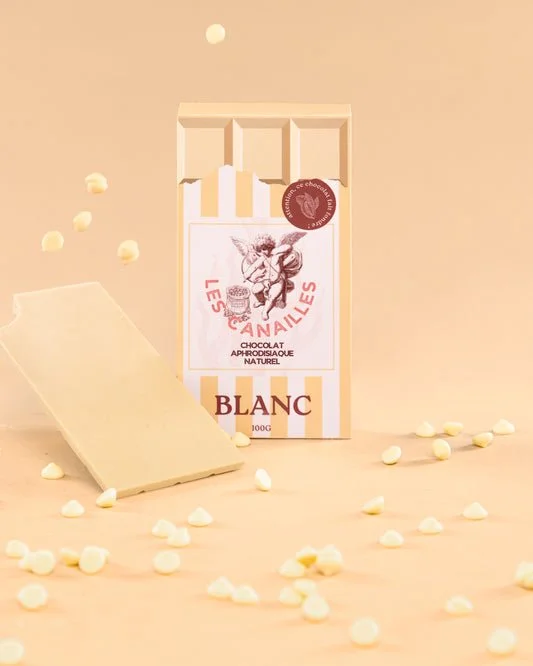Tablette chocolat blanc aphrodisiaque • 100g