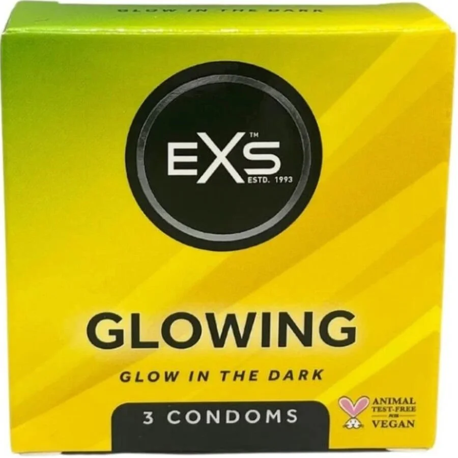 exs condoms brillant dans le noir 3 unités