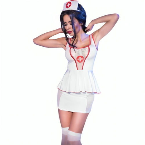 costume d'infirmière haut et jupe S-M/L-XL
