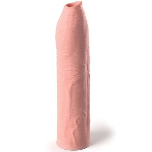 extension de pénis, manchon peau non coupé couleur beige et caramel