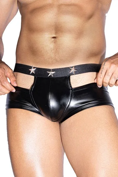boxer sexy noir avec ouvertures TU
