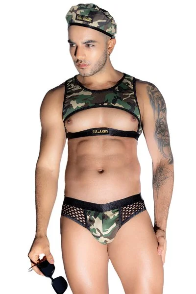 tenue militaire sexy 4 pièces TU