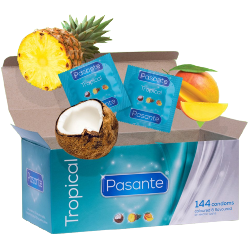 pasante préservatifs saveurs tropicales 144 unités