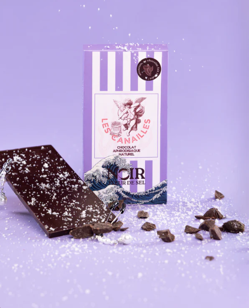 Tablette chocolat aphrodisiaque • Noir, fleur de sel • 100g