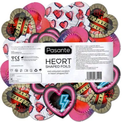 PASANTE - PRÉSERVATIFS FORME COEUR ROUGE (cadeau de commande )