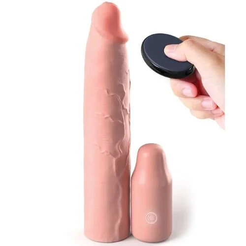 extension de pénis + rallonge vibrante couleur beige