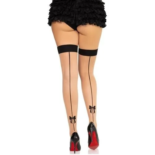 bas en spandex à couture arrière noir TU
