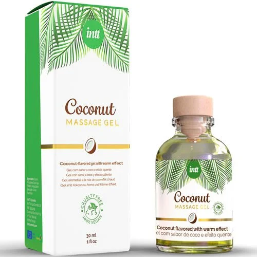gel de massage végan saveur noix de coco et effet chauffant