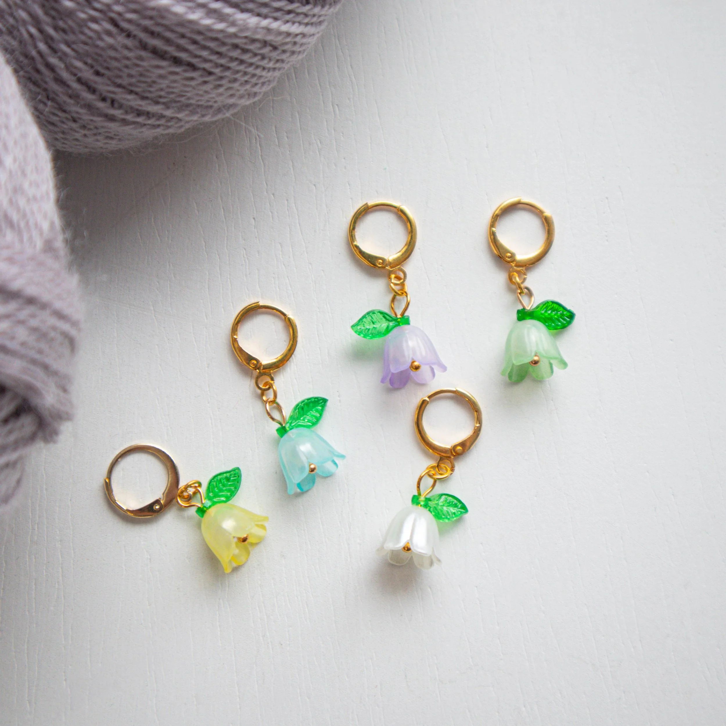 Pearly Orchids Stitch Markers