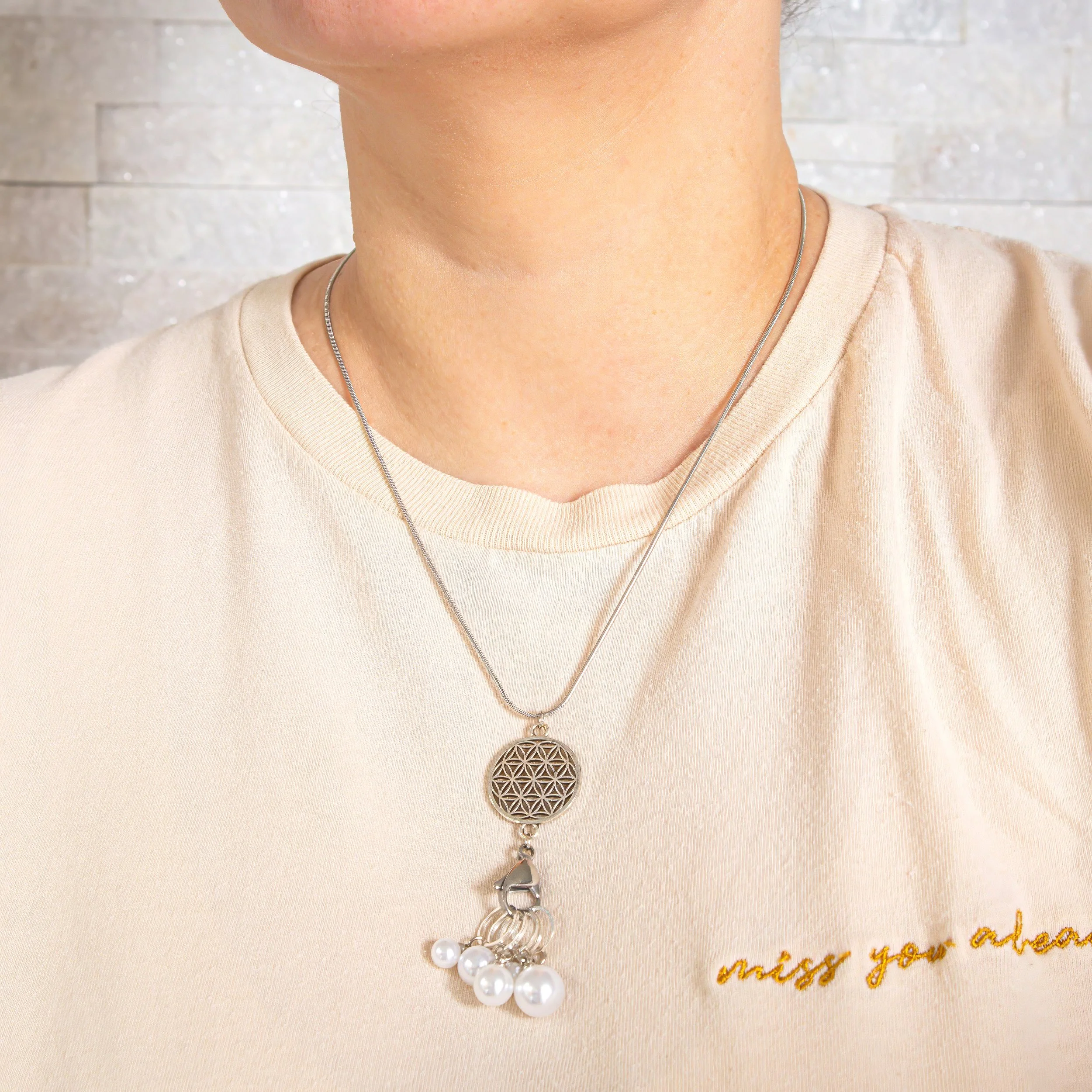 Pearl Stitch Marker Necklace