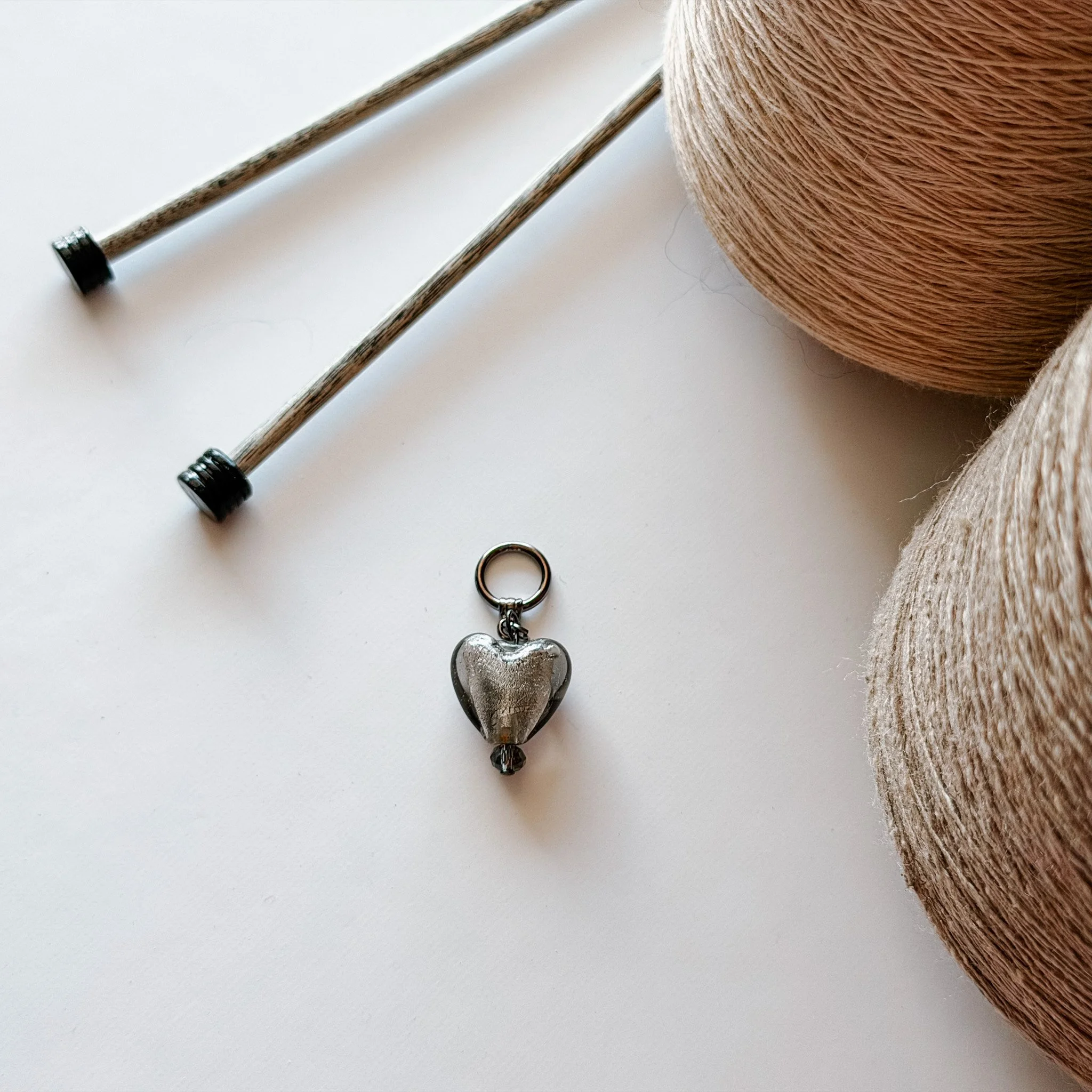 Glass Heart Stitch Marker