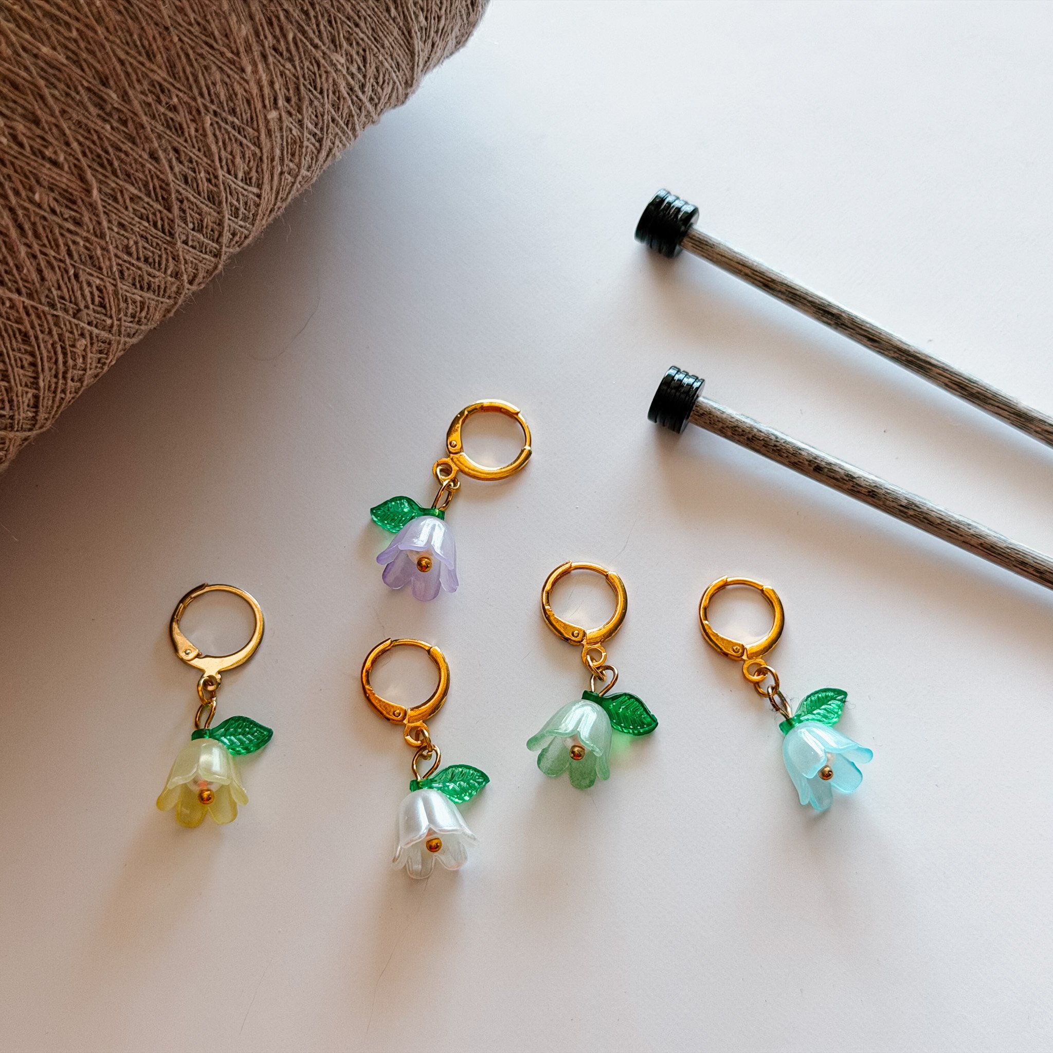 Pearly Orchids Stitch Markers