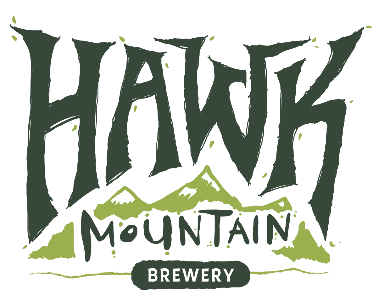 Hand drawn logo design for Hawk Mountain Brewery