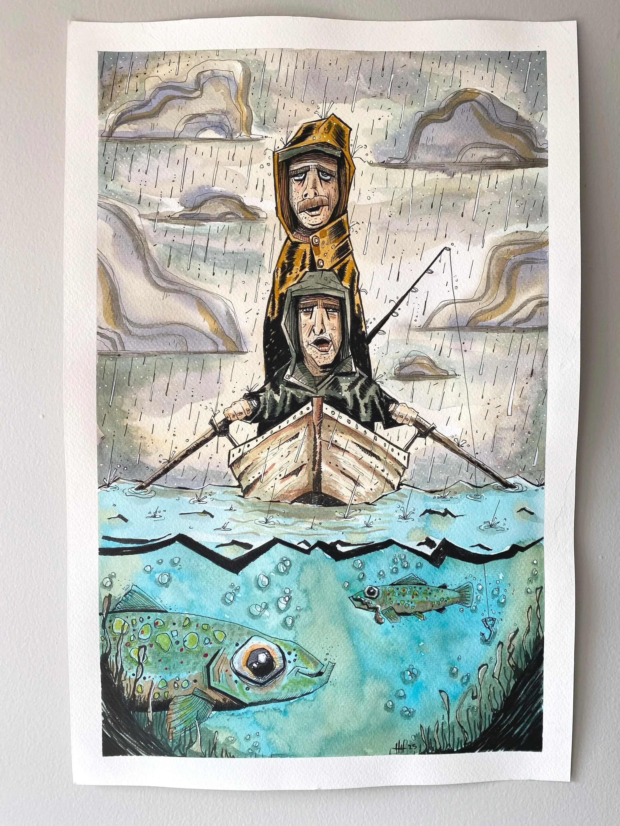 Hatching havoc's ink and watercolor illustration titled Stories We Still Tell