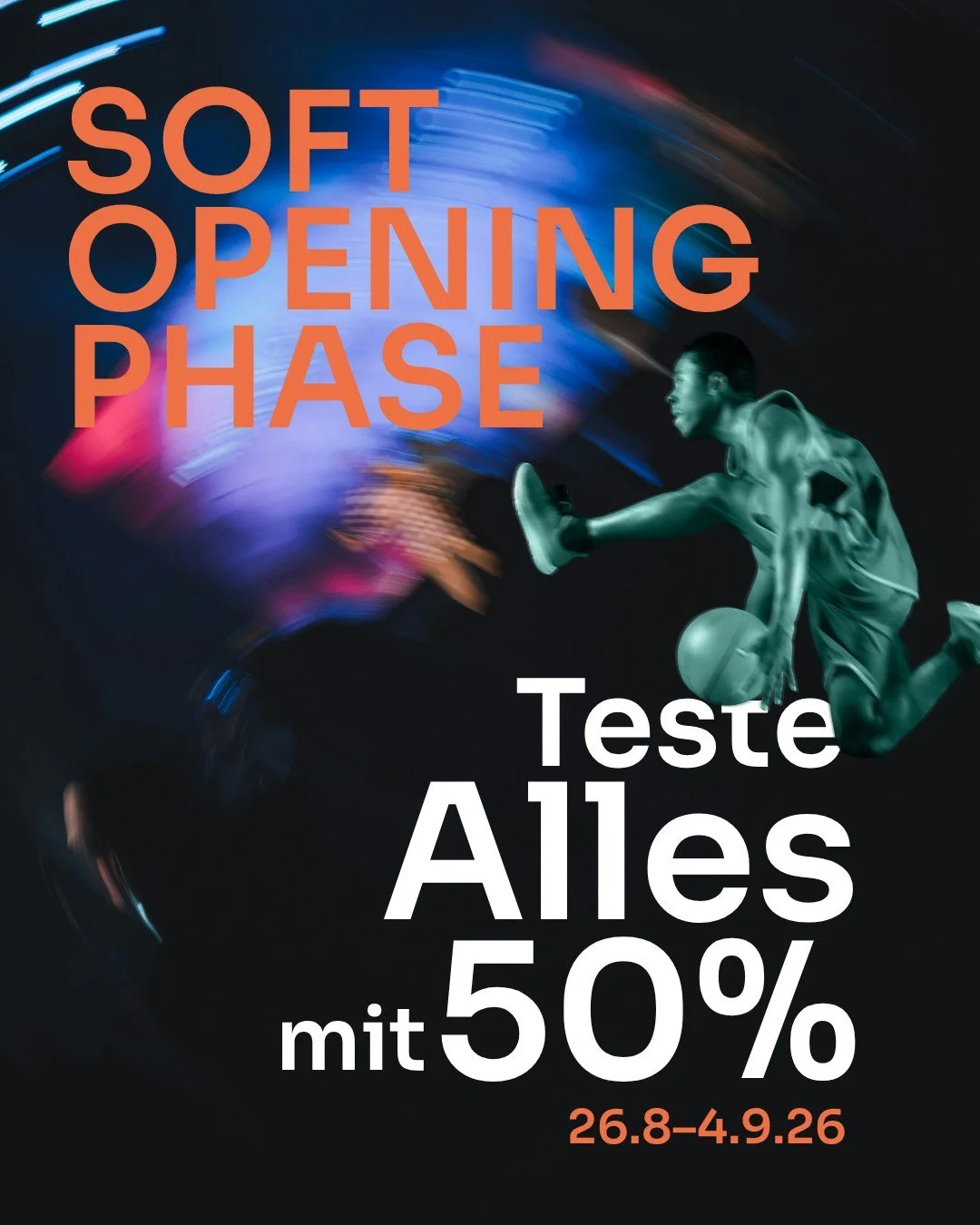 WE ARE OPEN! 🚀🔥
Ab heute bis zum 4. September k&ouml;nnt ihr alle Move Zones auf Grund &amp; Boden testen &ndash; und das zum halben Preis!
Unser Soft Opening ist nicht nur daf&uuml;r da, dass ihr MOVECITY kennenlernt. Auch wir wollen gemeinsam mit