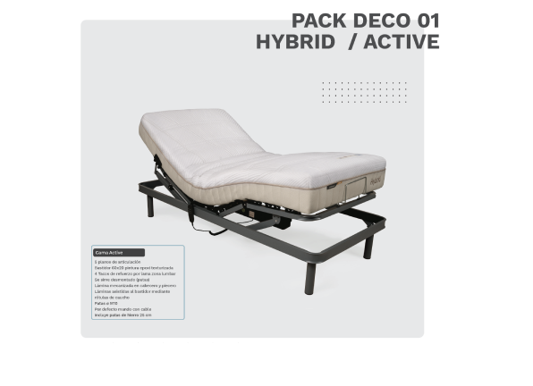 Pack 01 Cama articulada + Colchón a elegir 