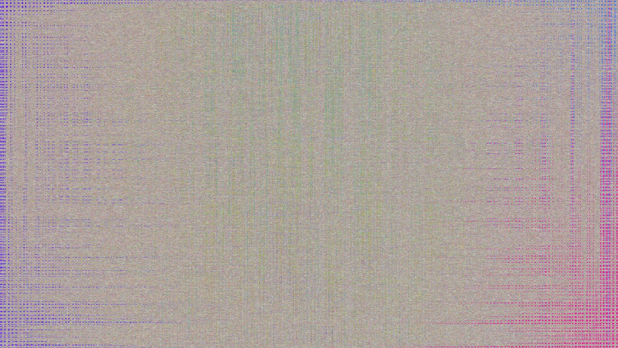The image appears to be corrupted or contains a digital glitch with pixelated lines and colors, making it impossible to determine the content.