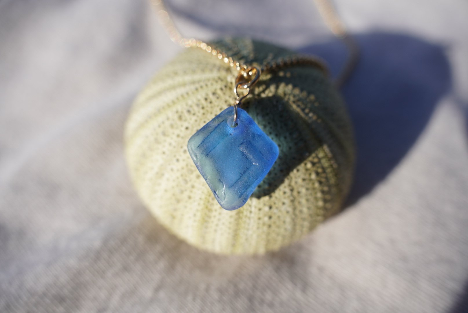 Classic Sea Glass Necklace - Cornflower Blue