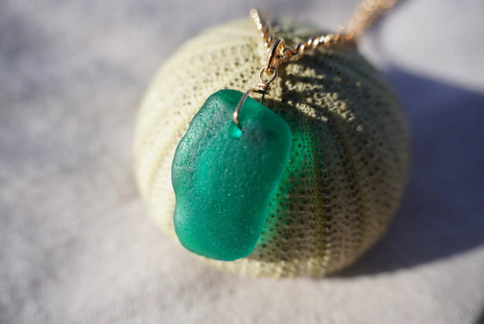 Classic Sea Glass Necklace - Teal Green