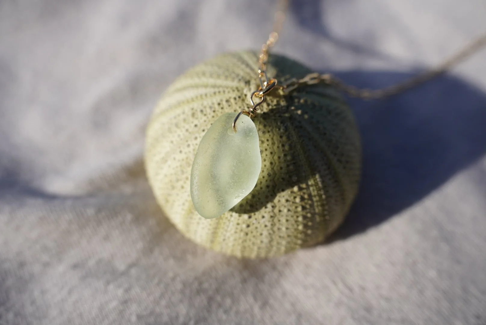 Classic Sea Glass Necklace - Pale Sage Green