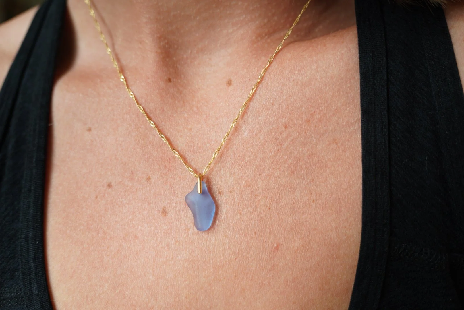 Classic Sea Glass Necklace - Sky Blue