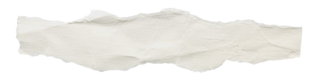 A torn piece of white paper with rough edges and wrinkles.