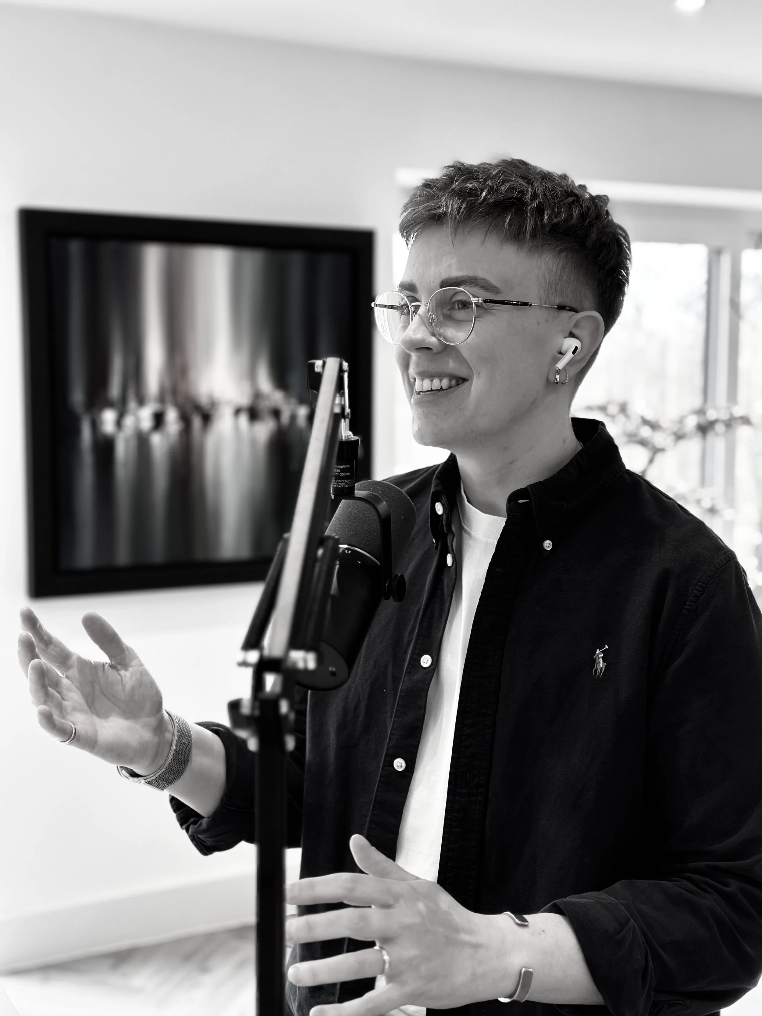 A queer, non-binary, sober podcast host