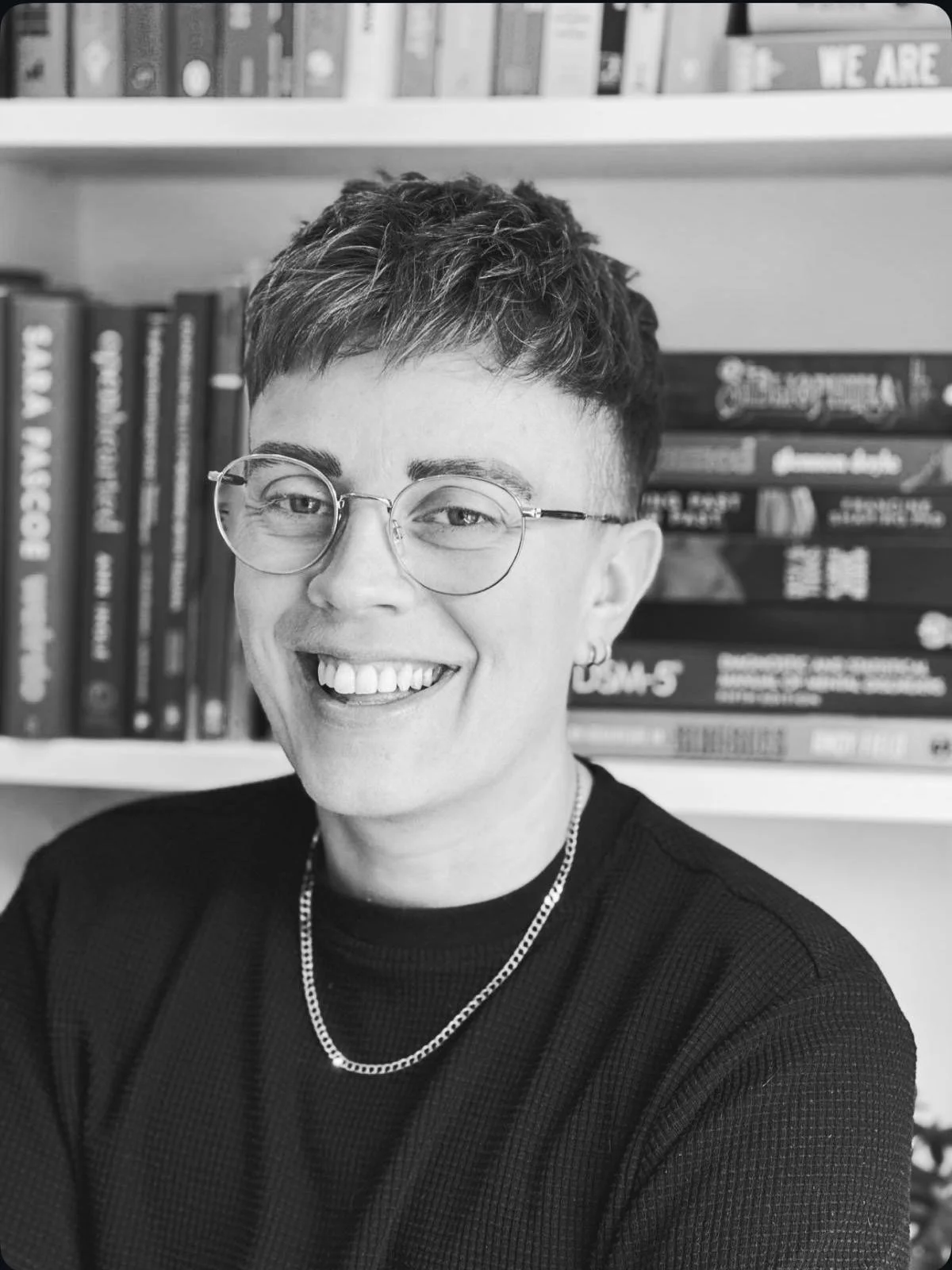 A queer, sober, non-binary therapist, psychotherapist and clinical supervisor