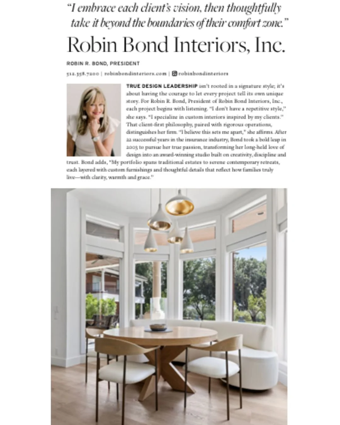 I&rsquo;m truly honored to appear in the May/June issue of Lux Magazine, where I&rsquo;ve been recognized as one of the influential women shaping design today. Lux is widely regarded as a leading Shelter Magazine, especially when it comes to showcasi