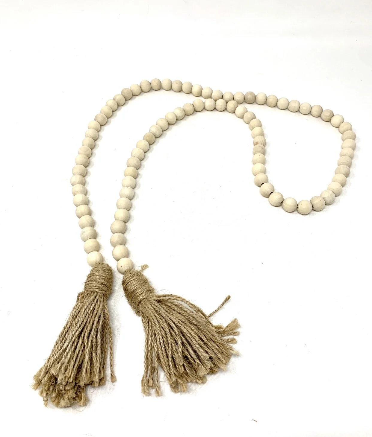 Wood Bead Garland, cream color