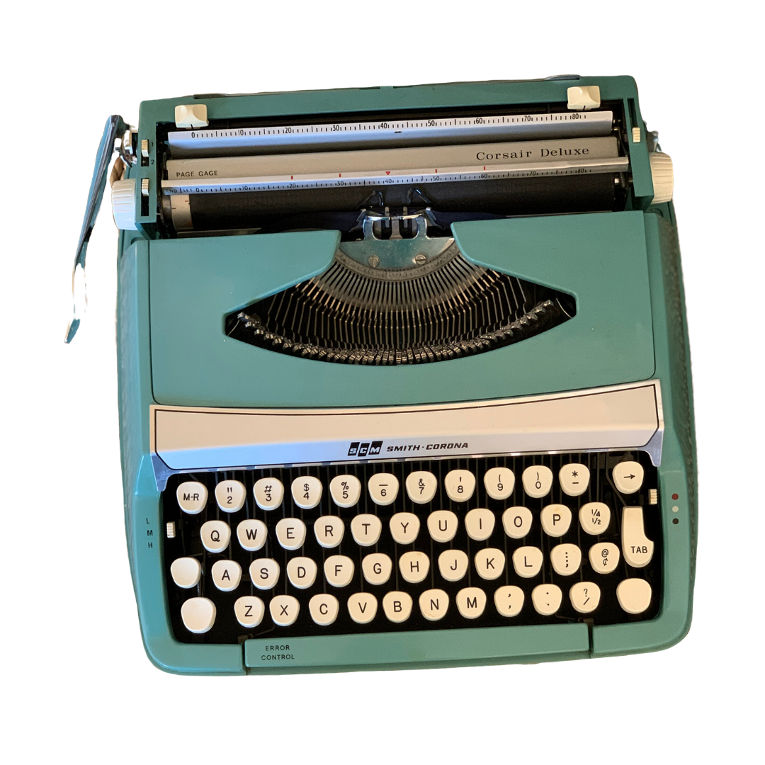 Minnie vintage green typewriter