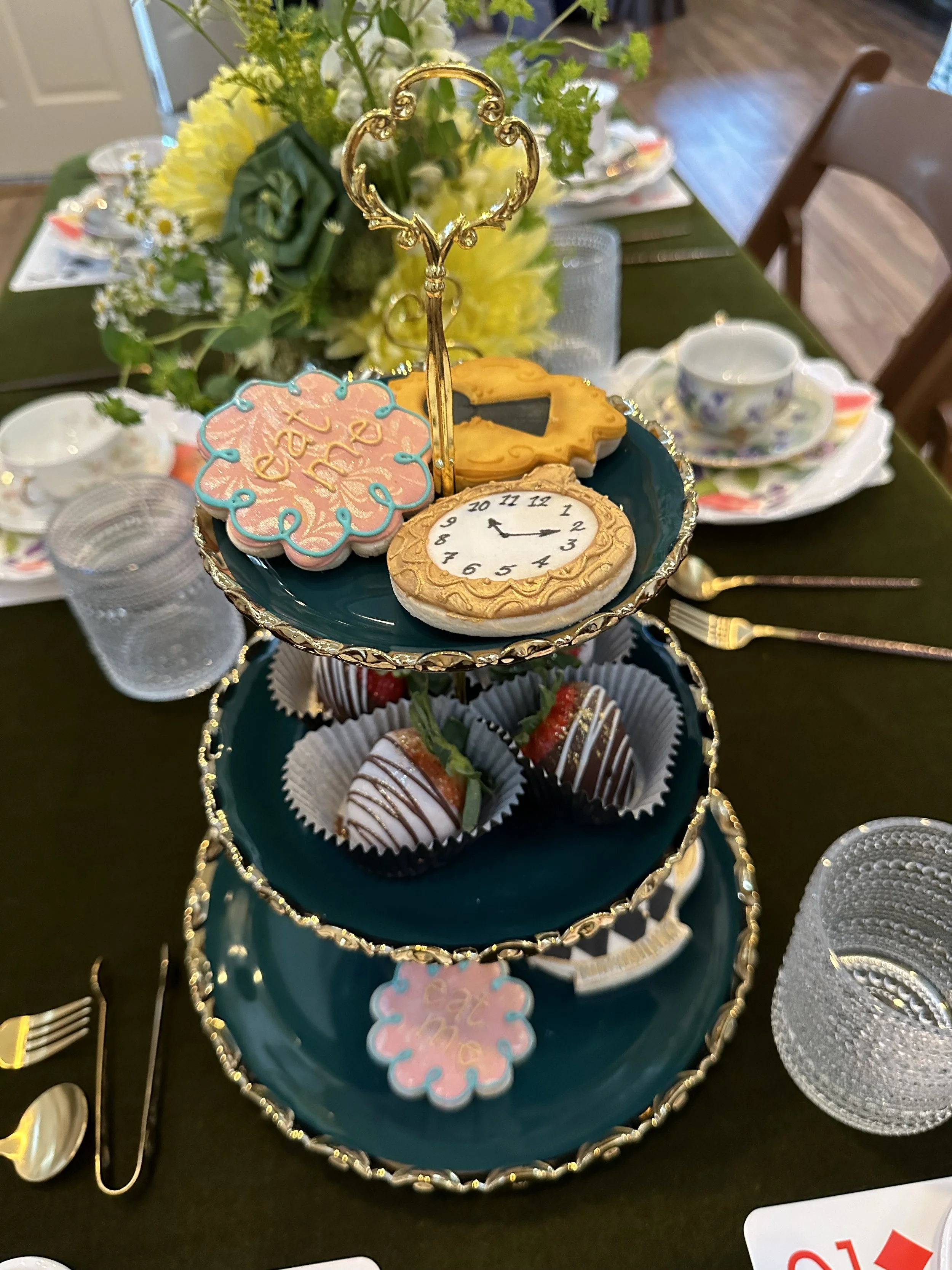 High Tea pastries on tiered server