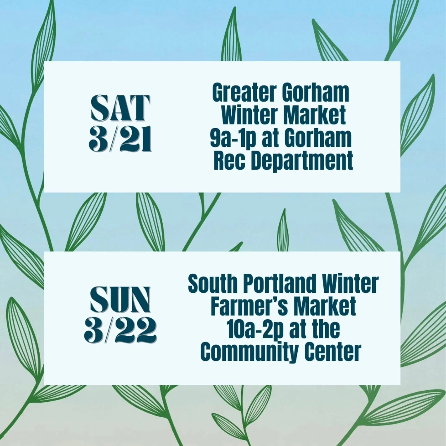 🍀🌱🌿FIND US THIS WEEKEND🌿🌱🍀

SATURDAY ➡️
for the LAST WINTER @gorhamfarmersmkt 
The makers, vendors, and farmers will return May 2nd out in the parking lot!
So come stock up!
We'll be there 9a-1p with all the classics and a SPECIAL MAPLE FLAVOR 