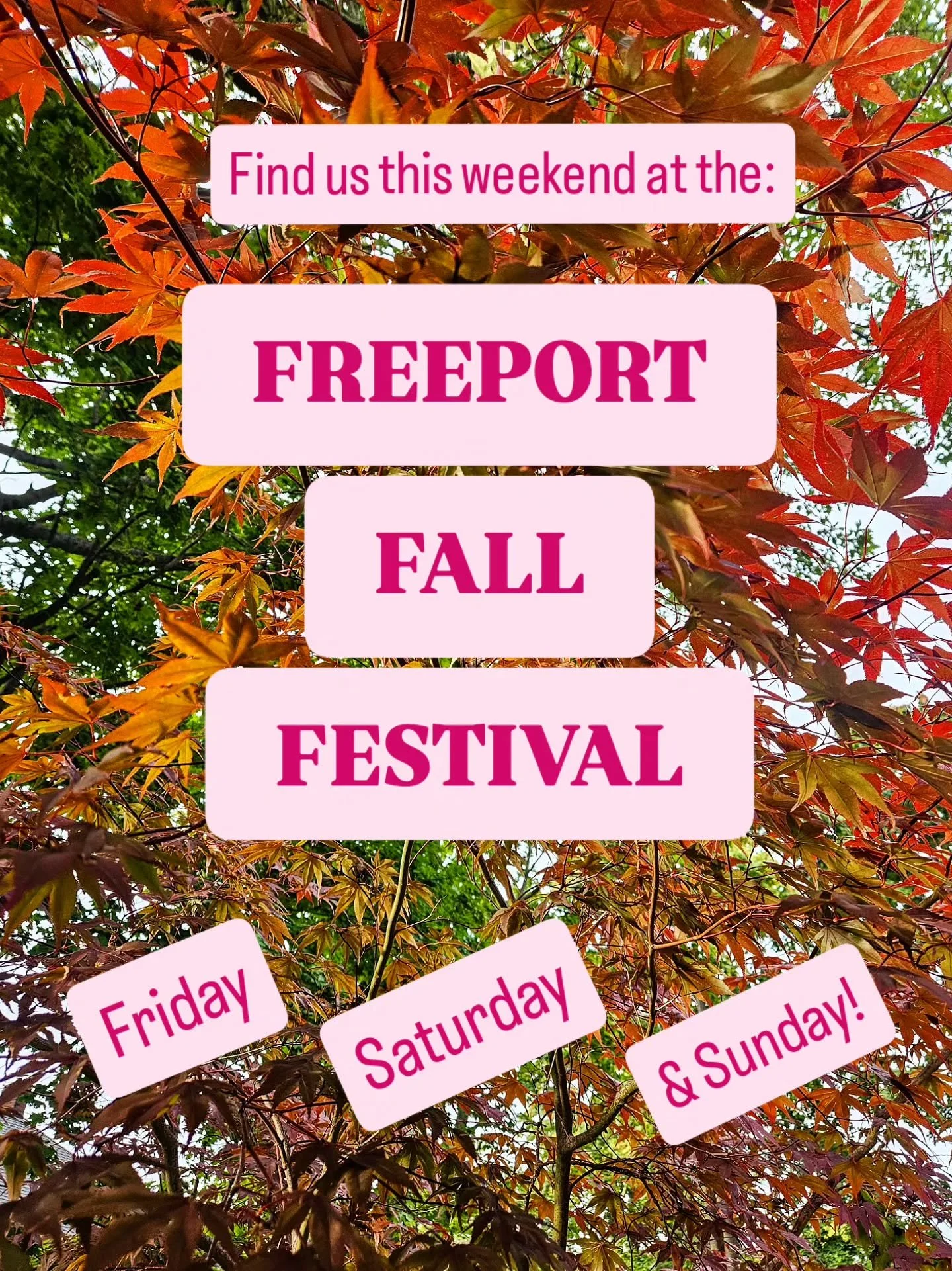 🍂❤️🍂❤️🍂❤️🍂❤️🍂❤️🍂
This weekend find us at the 27th annual @visitfreeport Fall Festival!! 
Right in the Mallard Lot @llbean 
We'll have all our classics plus fall favorites like Maine Maple Mulling Spice and our special 
SQUASH APPLE SPICE!
Come 