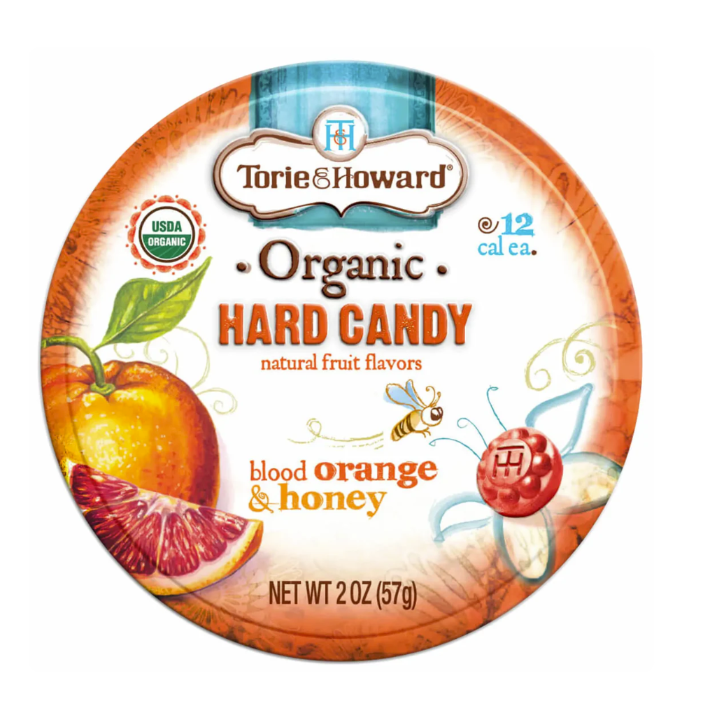 Torie & Howard Organic Hard Candy, Blood Orange & Honey 2oz