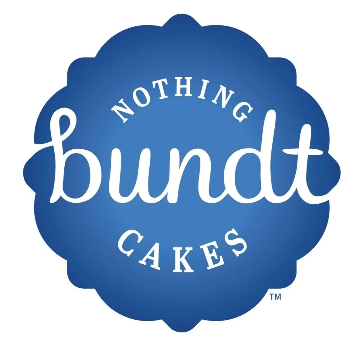 Logo for Nothing Bundt Cakes featuring blue circle with white stylized text.