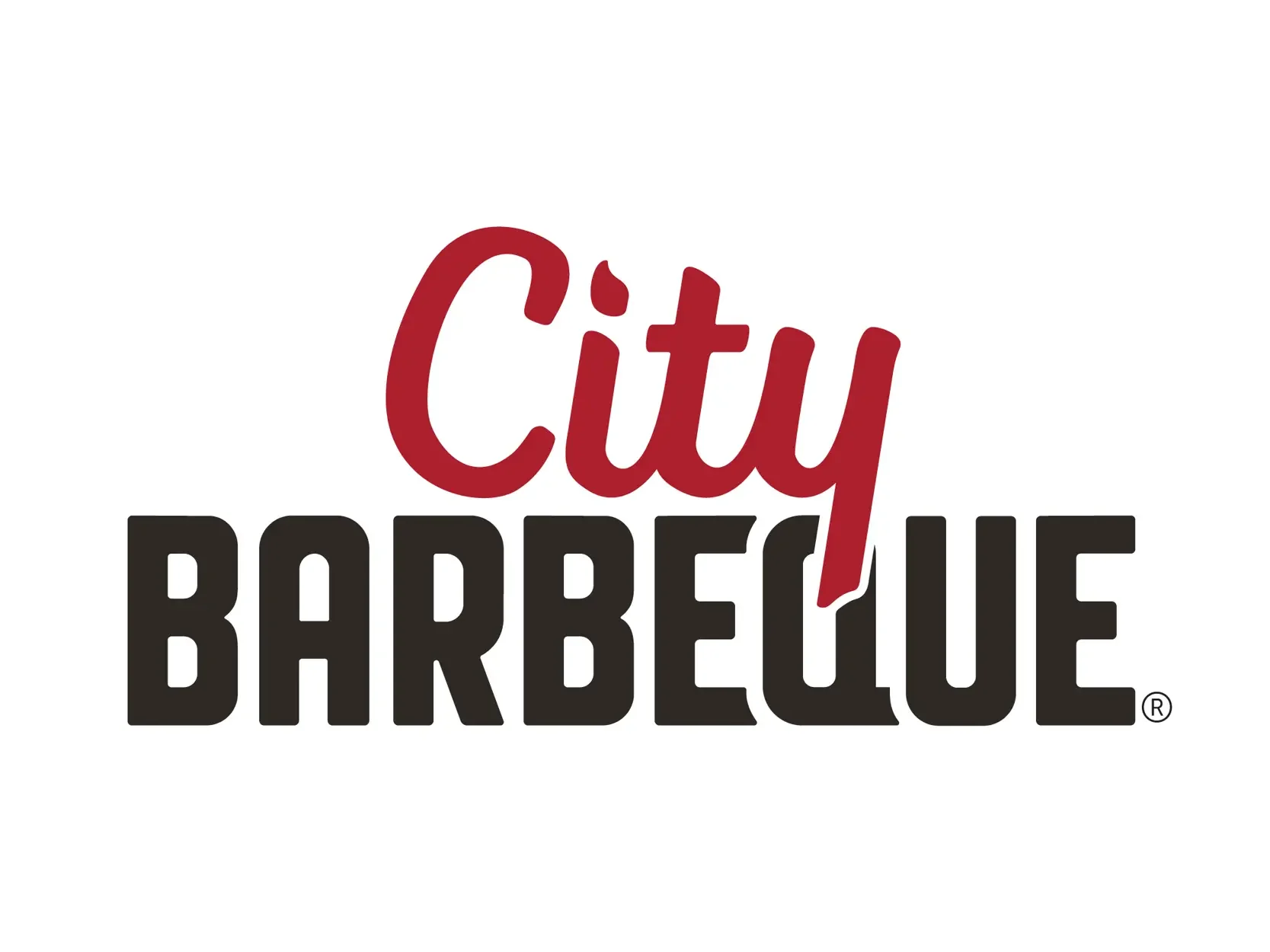 City Barbecue logo in red and black text on a white background.