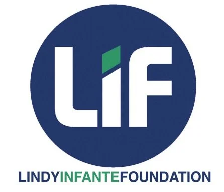 LIF Lindy Infante Foundation logo with a dark blue circular background and white and green text.
