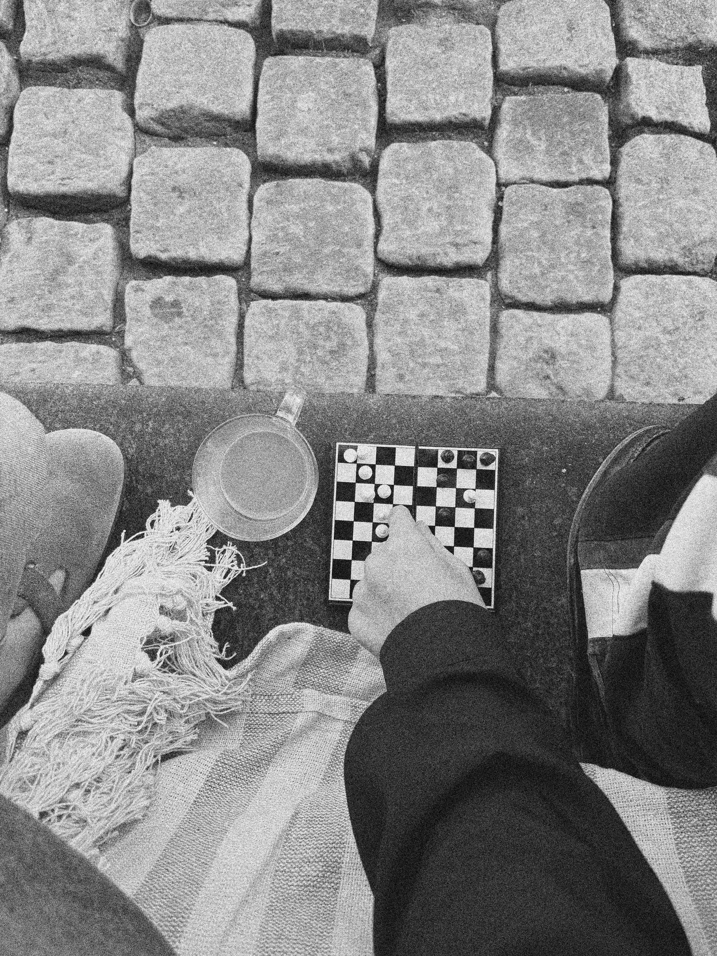 COFFEE & CHESS ON THE STOOP IN COPENHAGEN, DENMARK
