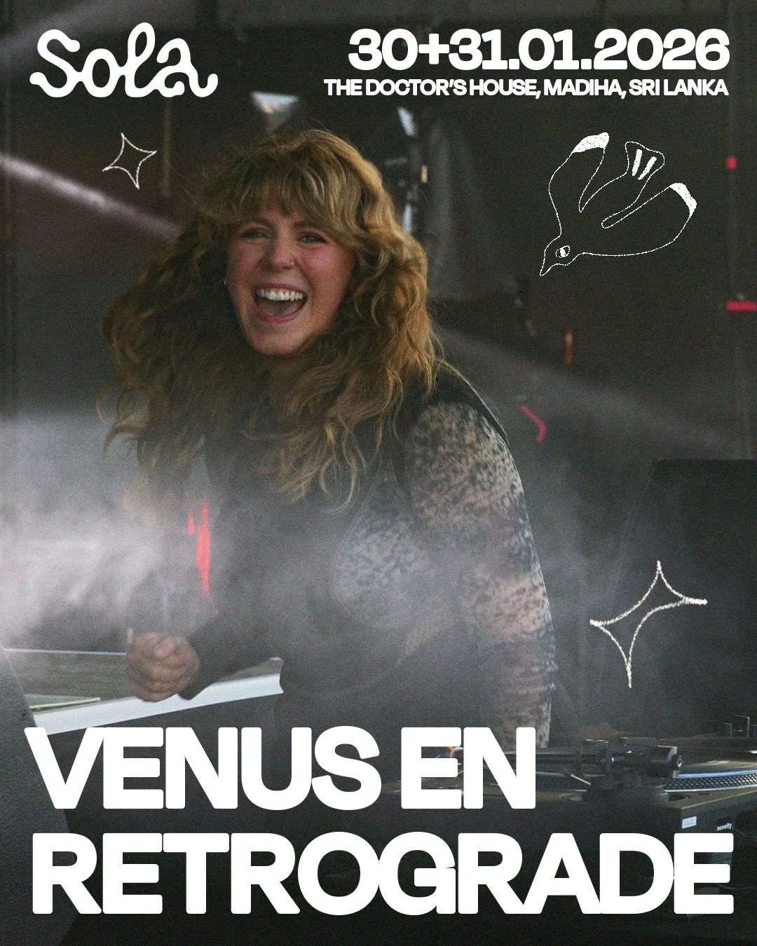 ✨ ARTIST ANNOUNCEMENT ✨
VENUS EN RETROGRADE (FR) &rarr; SOLA FESTIVAL 2026
Expect the unexpected, cosmic vibe and groove guaranteed. 💕

A multifaceted DJ shaped by Shanghai&rsquo;s underground scene, venus en retrograde draws inspiration from a vast