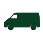 A dark green silhouette of a cargo van.